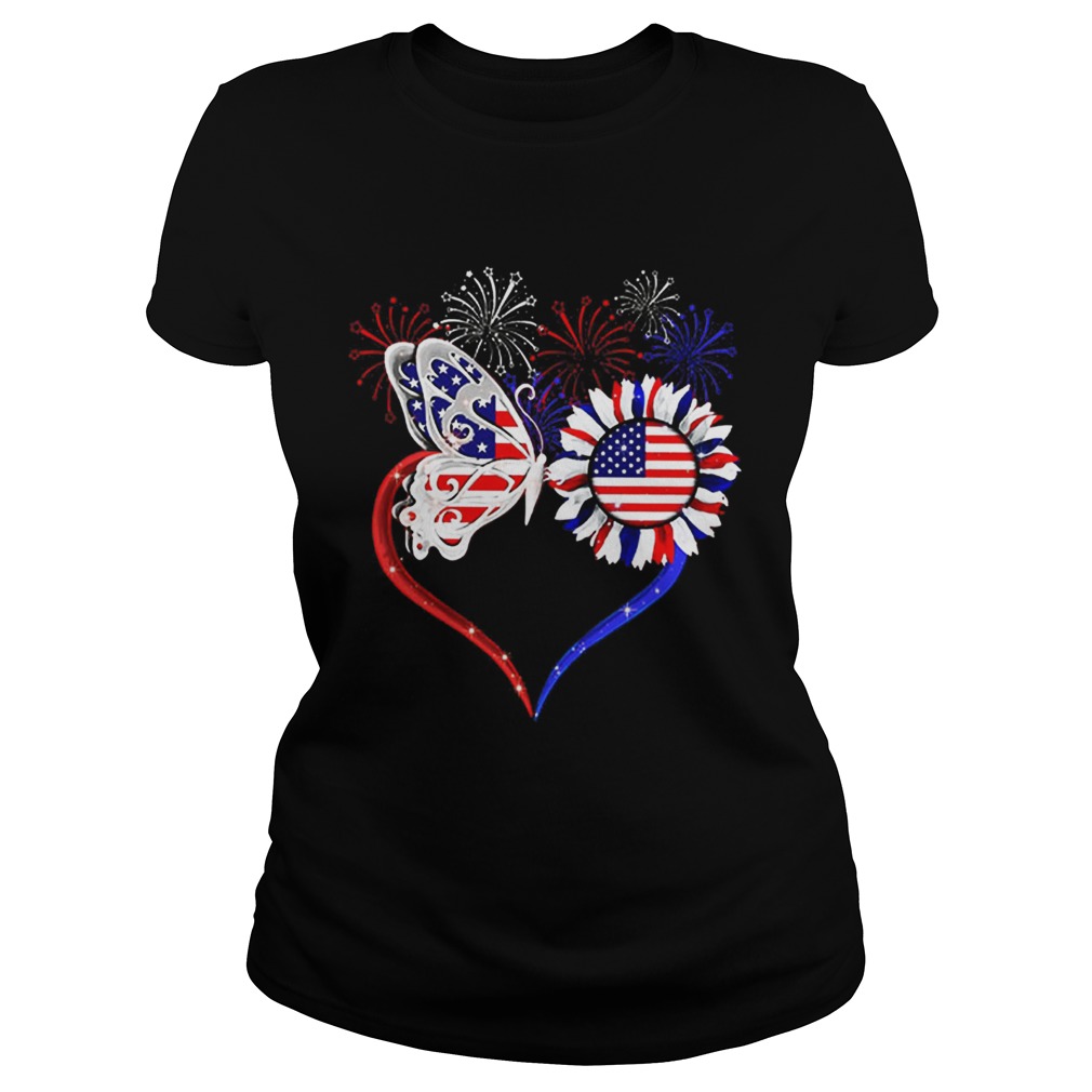 Premium Fireworks Butterfly love sunflower American flag Classic Ladies