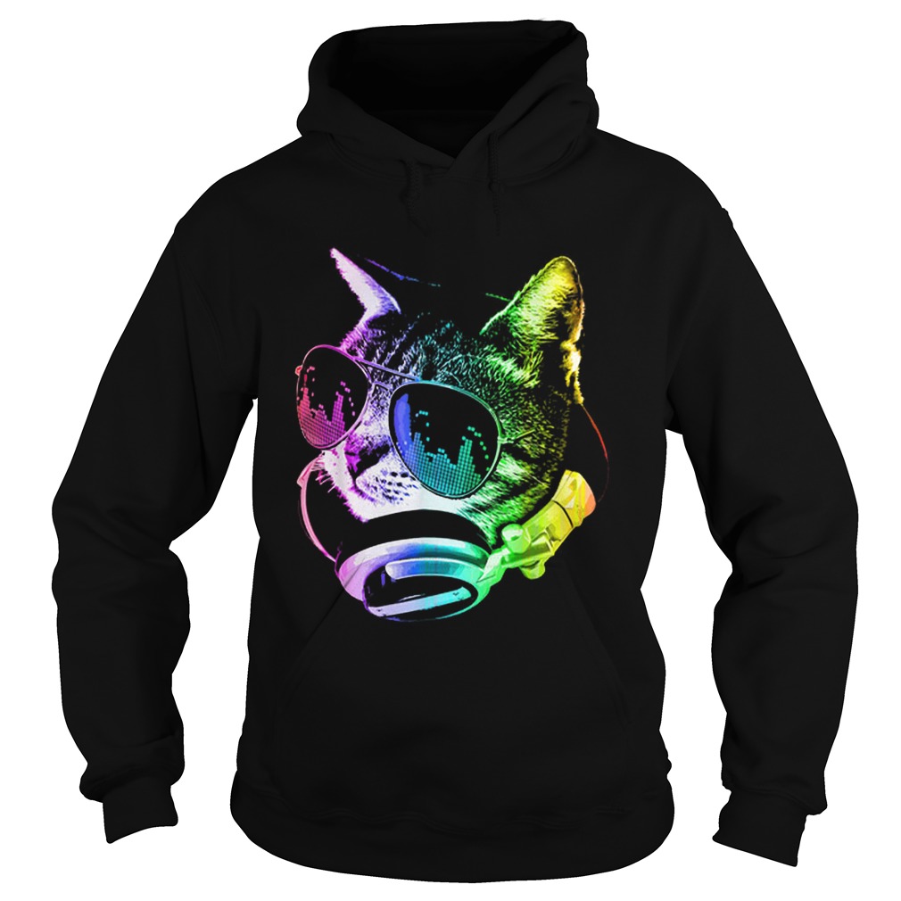 Premium Rainbow Music Cat LGBT Pride Cat Shirt Hoodie