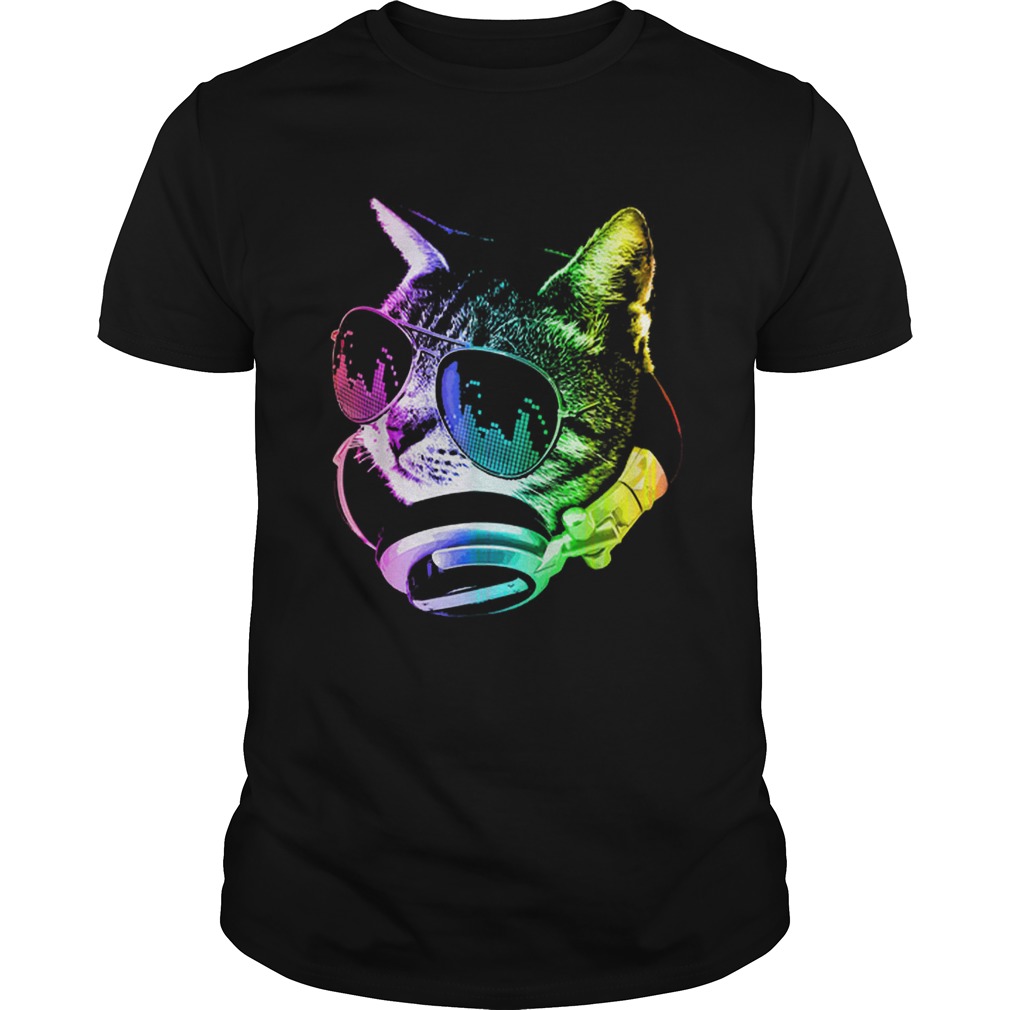 Premium Rainbow Music Cat LGBT Pride Cat Shirt