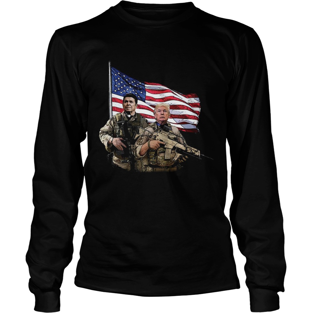 Presidential soldiers Ronald Reagan and Donald Trump USA flag LongSleeve
