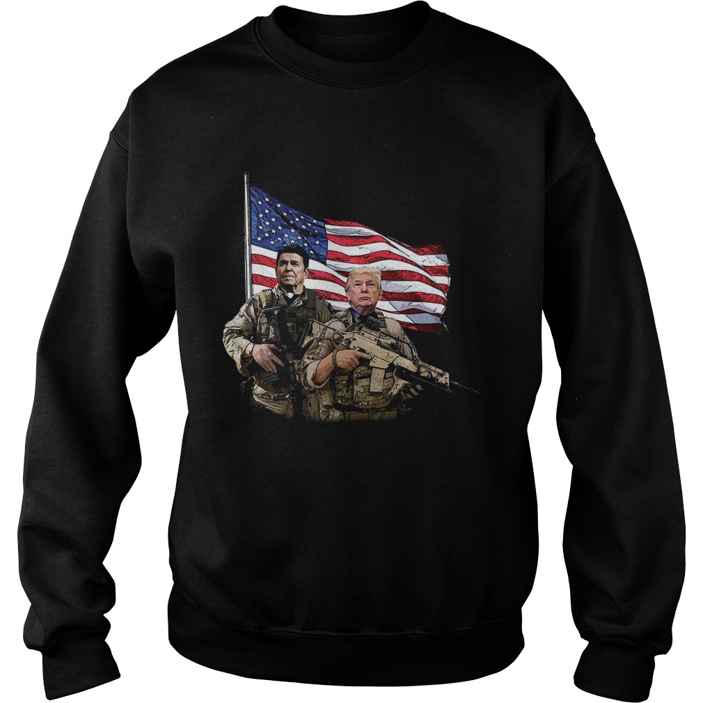 Presidential soldiers Ronald Reagan and Donald Trump USA flag Sweatshirt