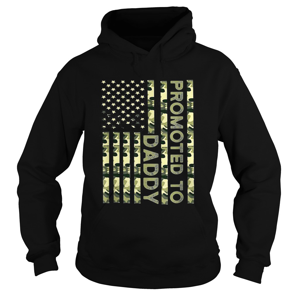 Promoted To Daddy Camo American Flag Hoodie