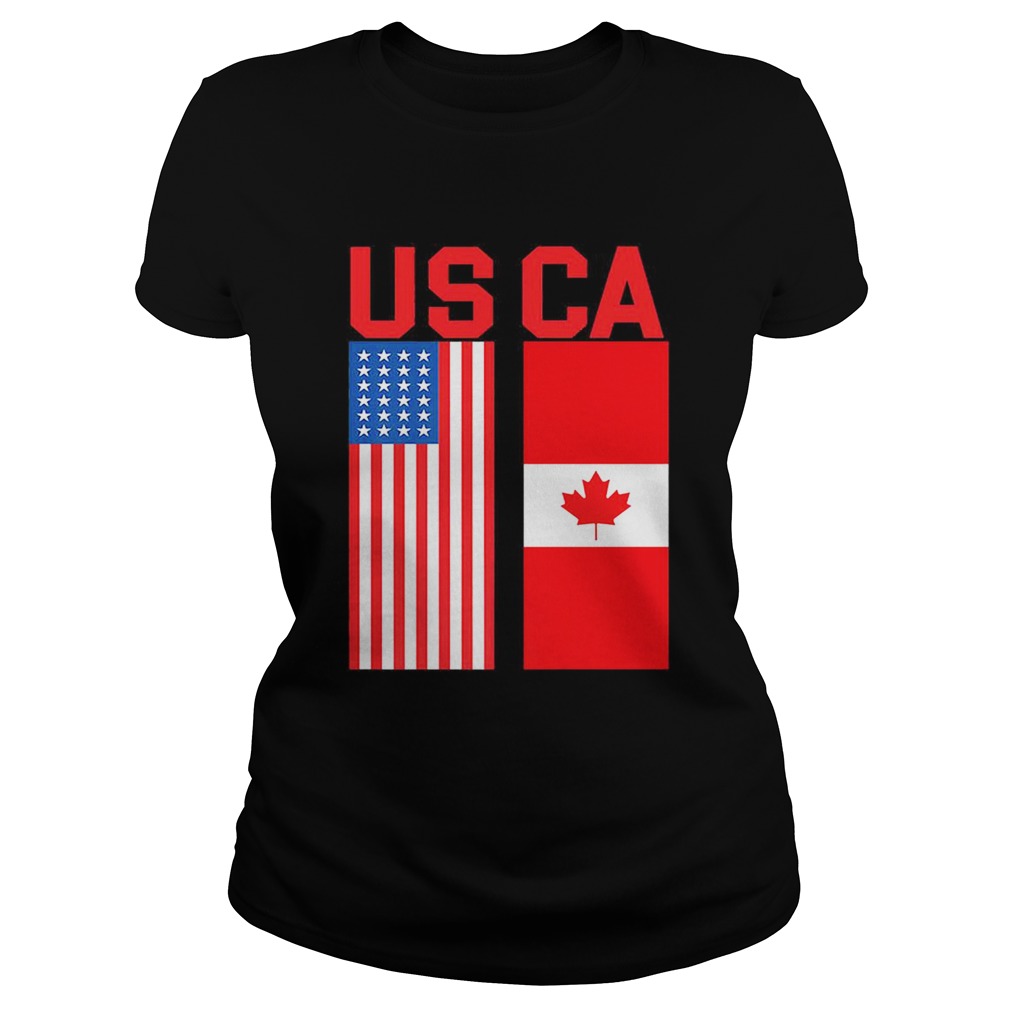Proud Usa Canada Flags Patriotic Trendy Gift Classic Ladies