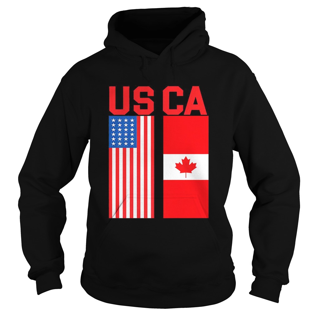Proud Usa Canada Flags Patriotic Trendy Gift Hoodie