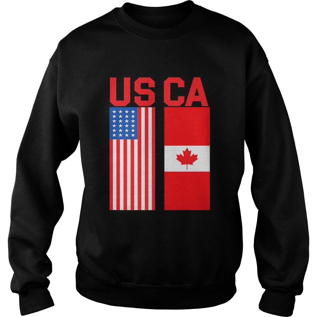 Proud Usa Canada Flags Patriotic Trendy Gift Sweatshirt