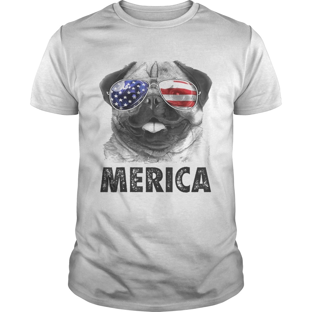Pug 4th Of Julys Merica Men Women Usa American Flag shirt
