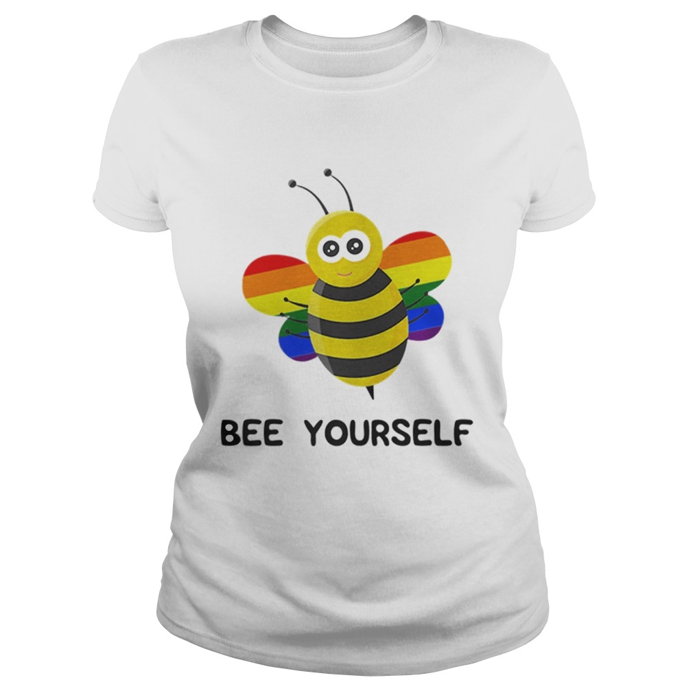 Rainbow Bee LGBT And Gay Pride Shirt Classic Ladies