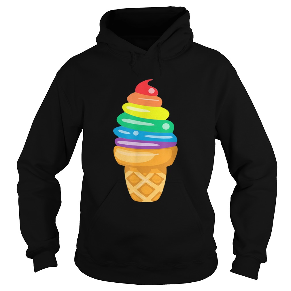 Rainbow Ice Cream Lesbian Gay Pride LGBT Gifts Hoodie