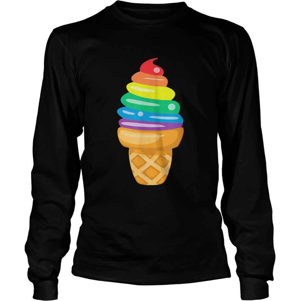 Rainbow Ice Cream Lesbian Gay Pride LGBT Gifts LongSleeve