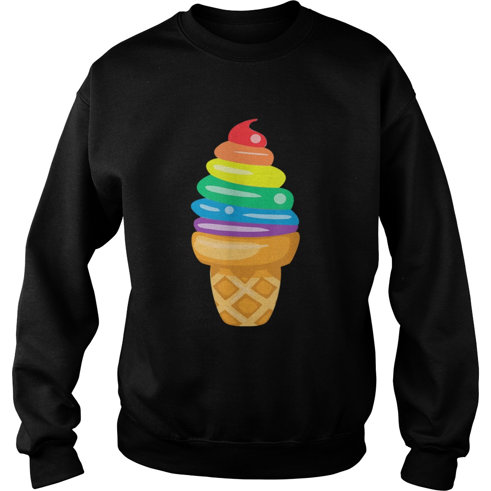 Rainbow Ice Cream Lesbian Gay Pride LGBT Gifts Sweatshirt