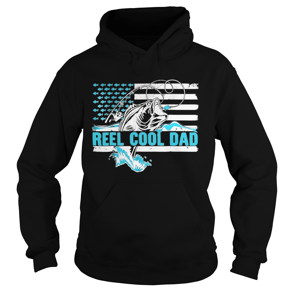 Reel Cool Dad Father day America Flag Hoodie