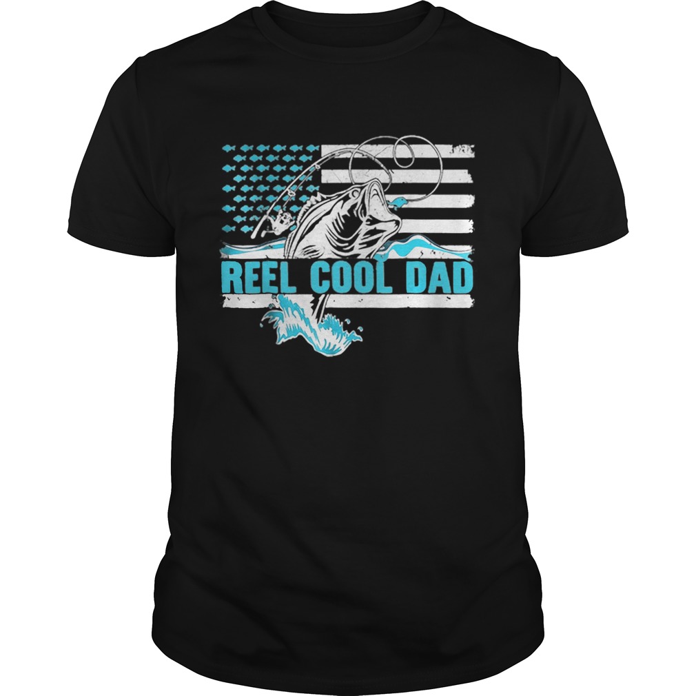 Reel Cool Dad Father day America Flag shirt
