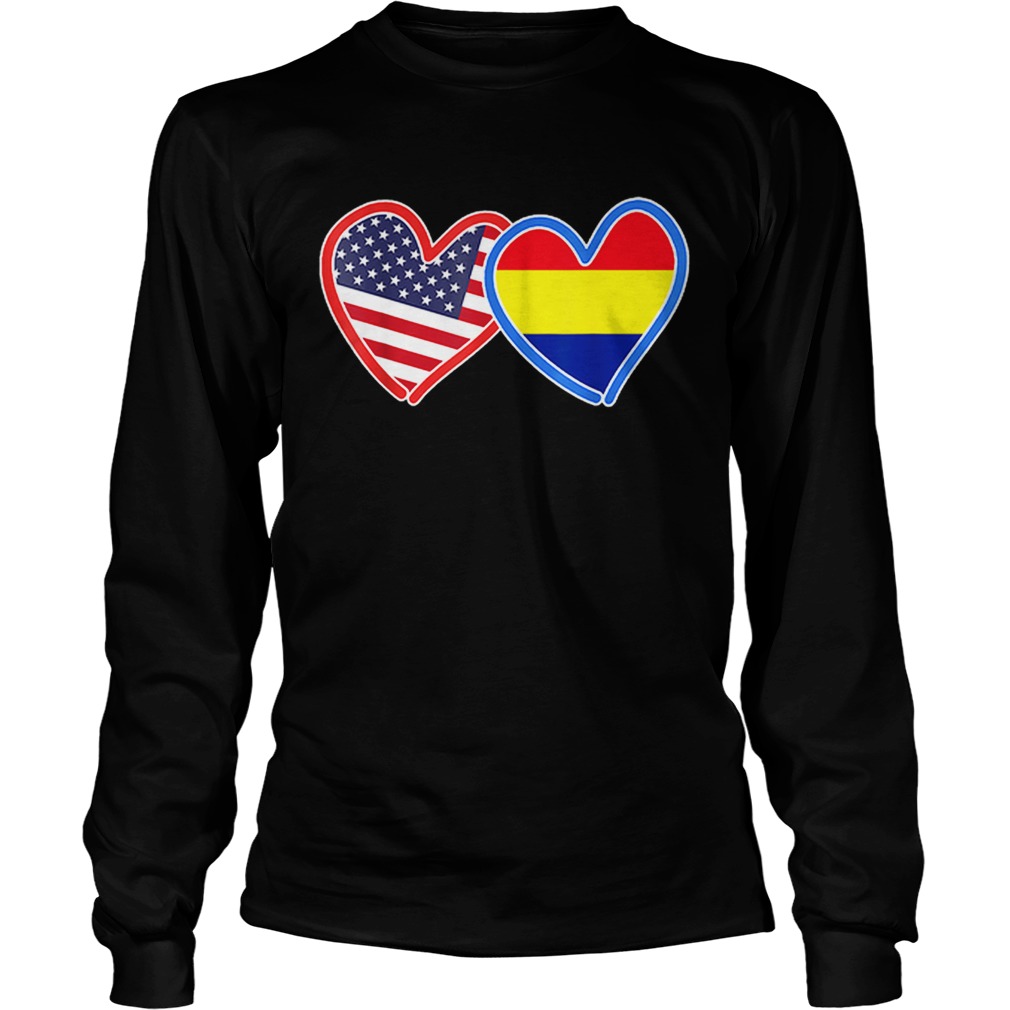 Romanian American RomaniaAmerica Flag LongSleeve