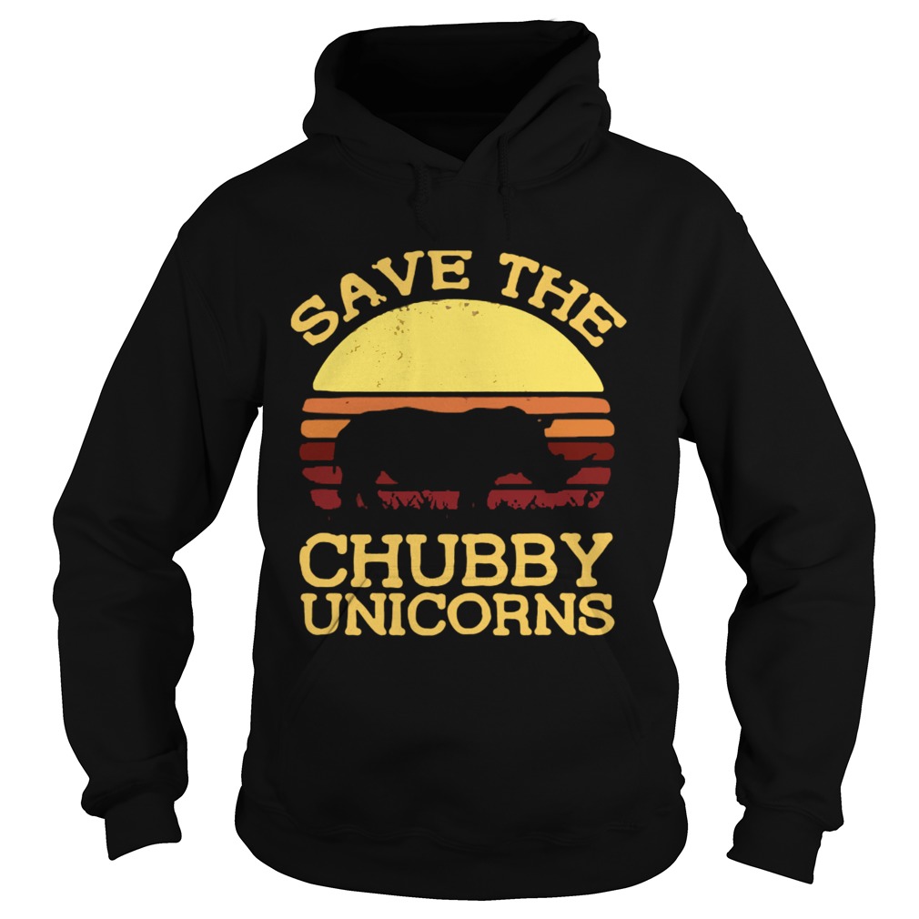 Save the chubby unicorns vintage sunset Hoodie