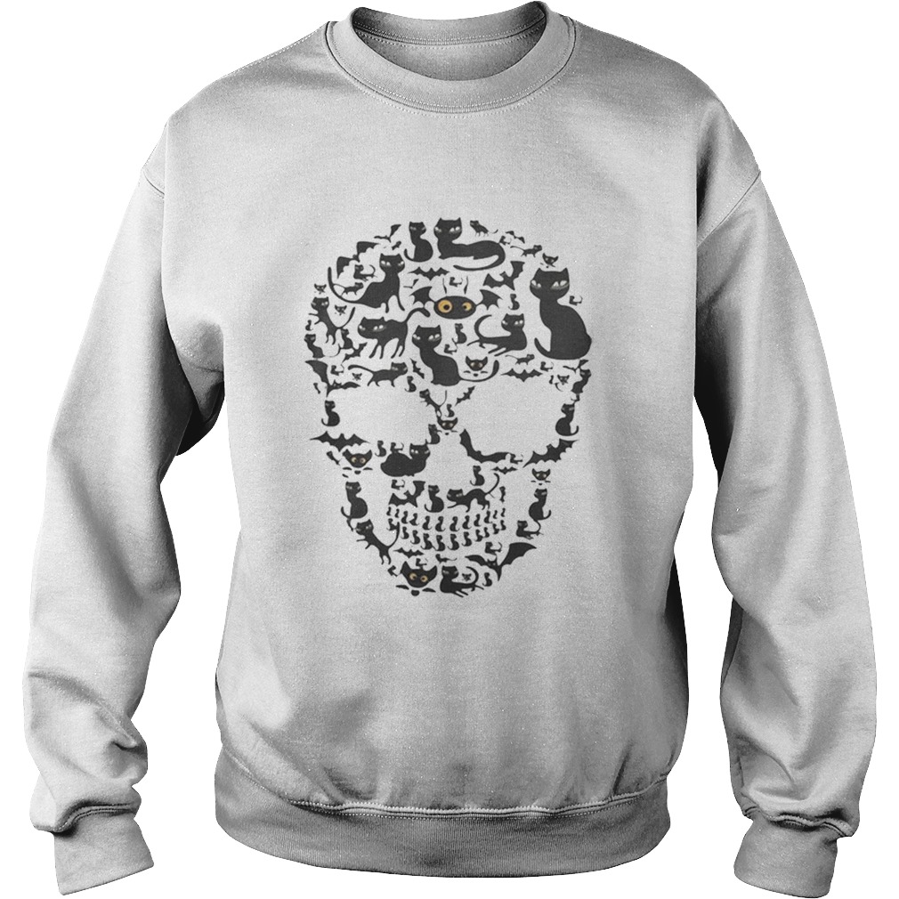 Skull Cat Halloween Sweatshirt