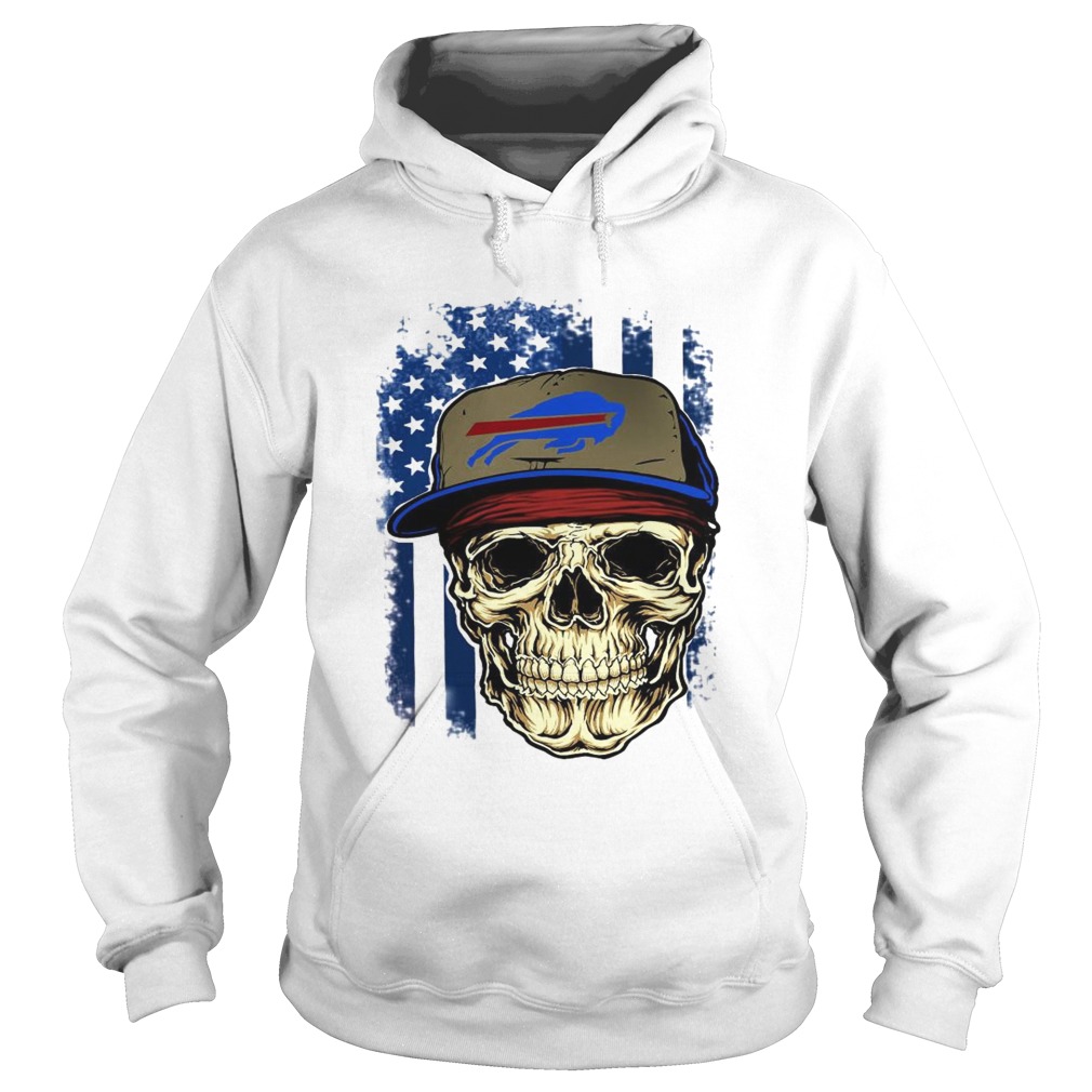 Skull hat Buffalo Bills American flag Hoodie