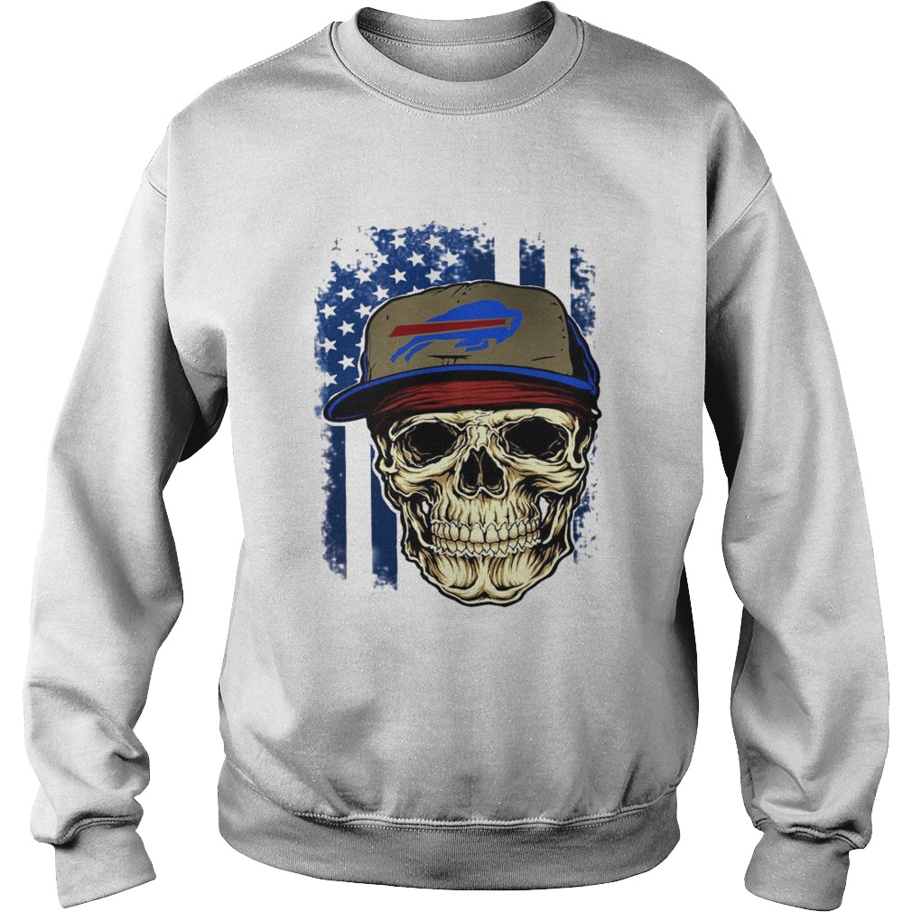 Skull hat Buffalo Bills American flag Sweatshirt