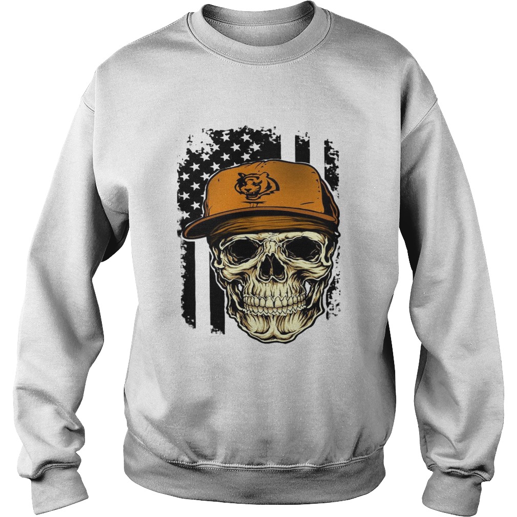 Skull hat Cincinnati Bengals1 American flag Sweatshirt