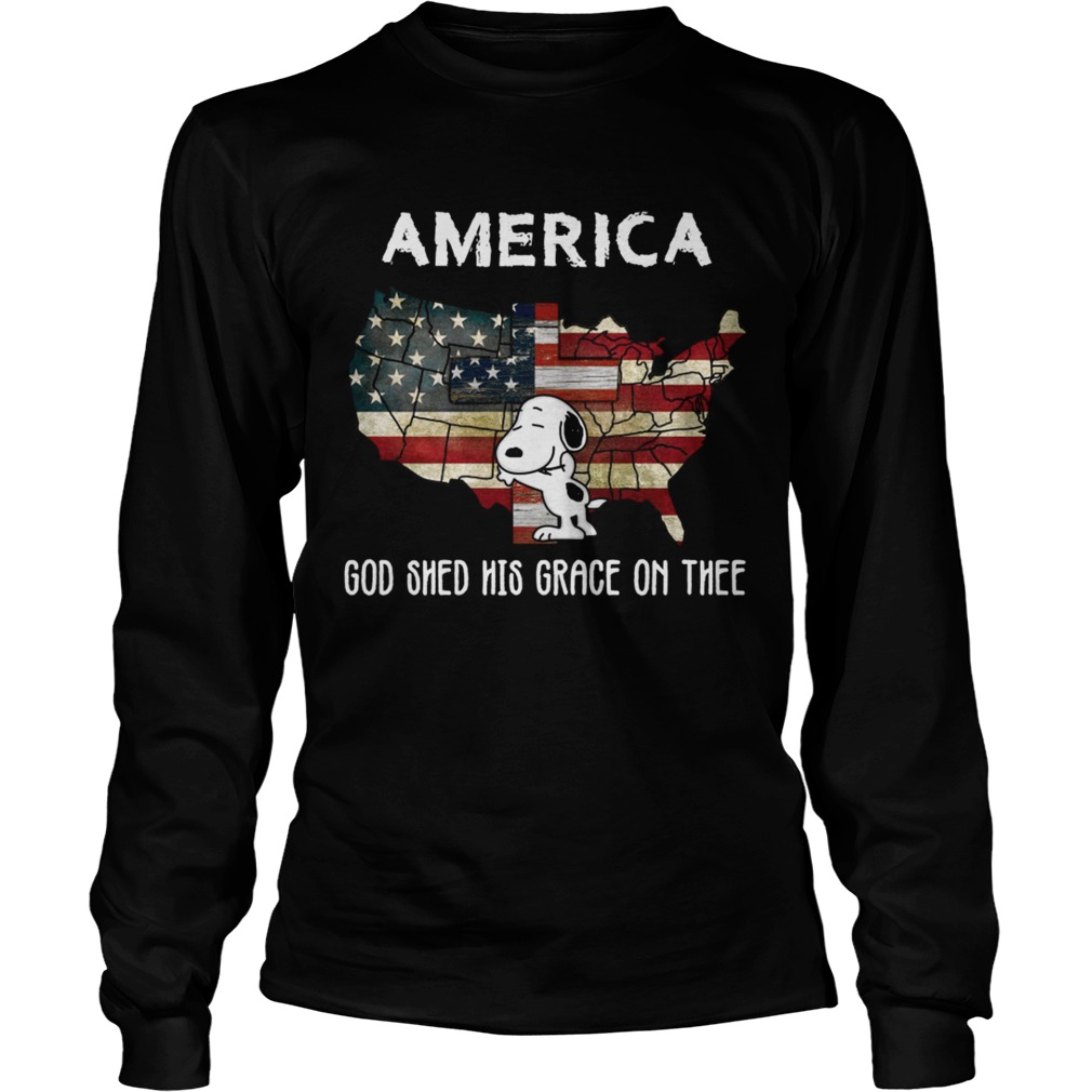 Snoopy America God shed his grace on the tee LongSleeve