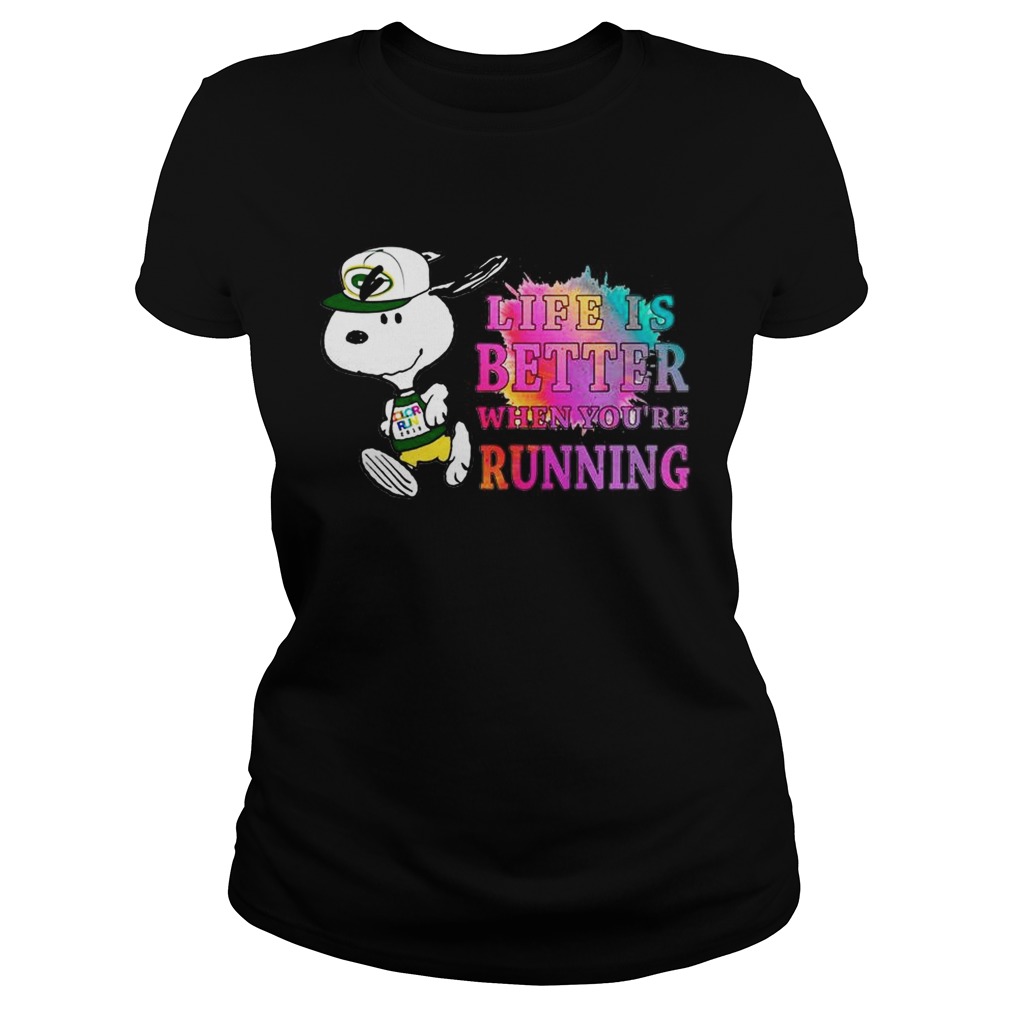 Snoopy Green Bay Packers life is better when youre running Classic Ladies