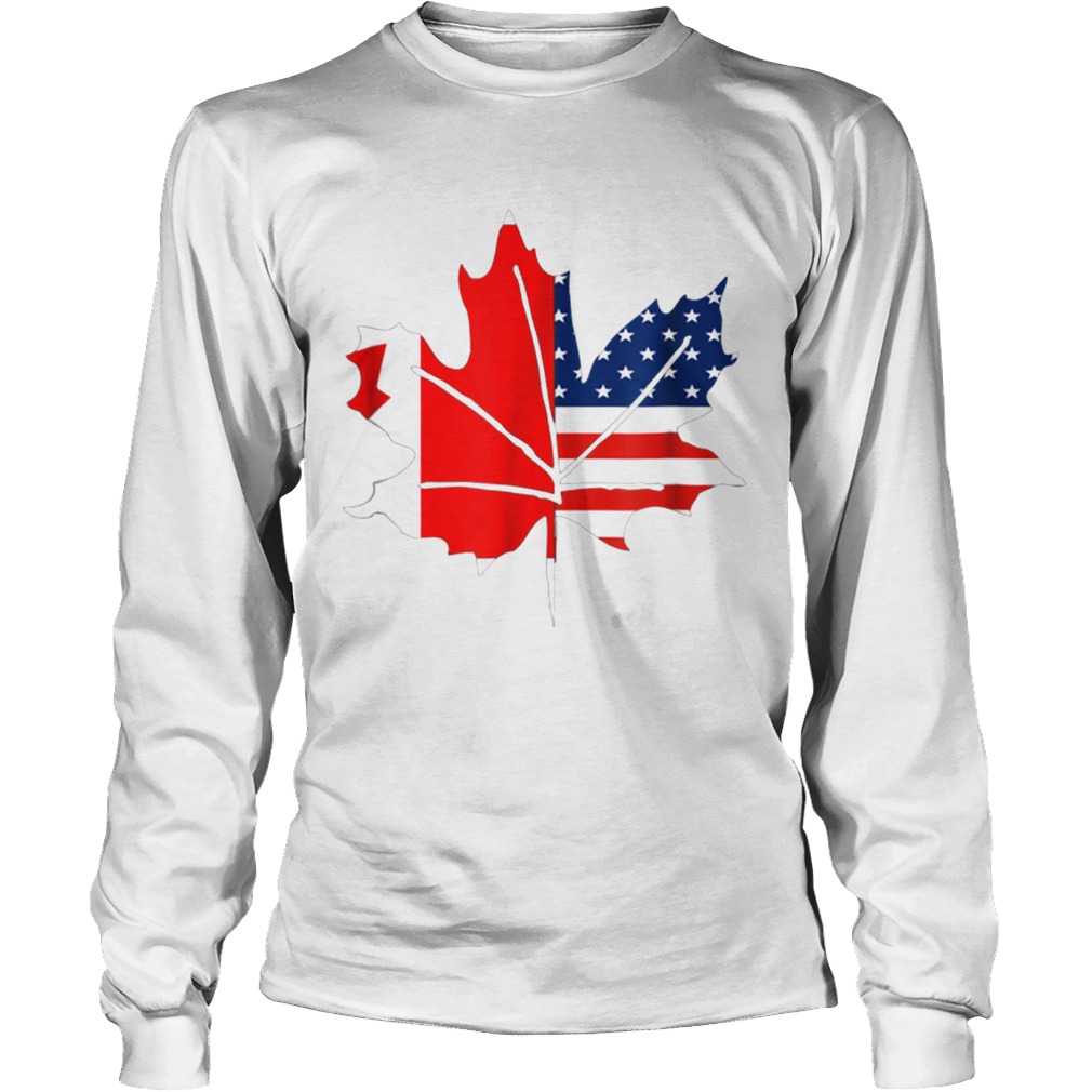 Sorry Canada Maple Leaf With American Flags LongSleeve