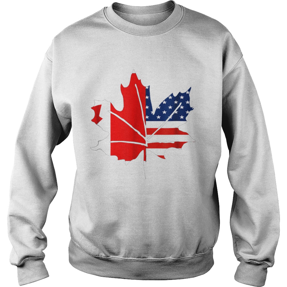 Sorry Canada Maple Leaf With American Flags Sweatshirt