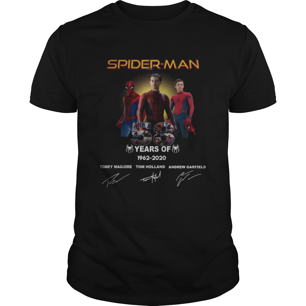 Spider Man 58 years Anniversary 19622020 signature shirt