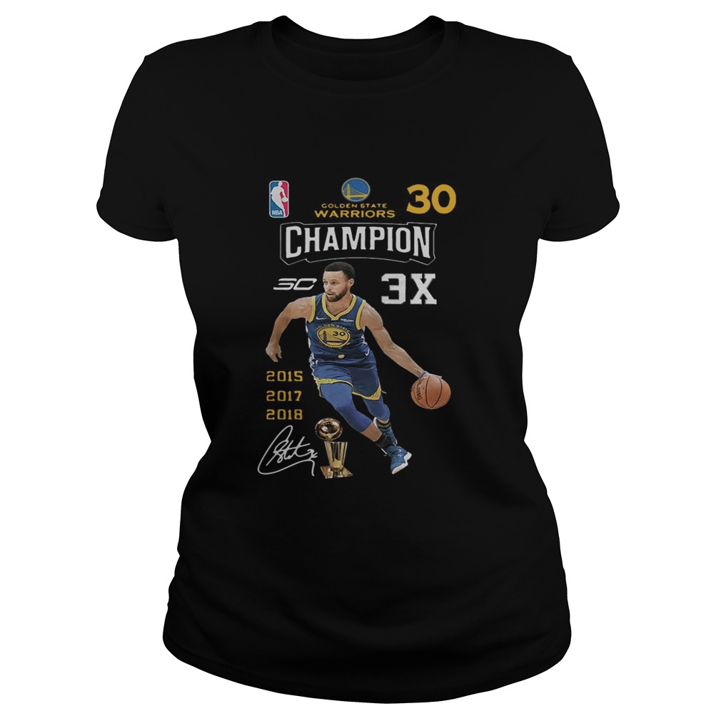 Stephen Curry NBA Golden State Warriors 30 Champion 3X Classic Ladies