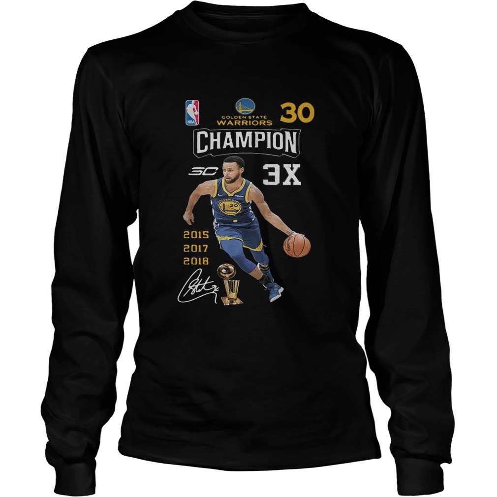 Stephen Curry NBA Golden State Warriors 30 Champion 3X LongSleeve