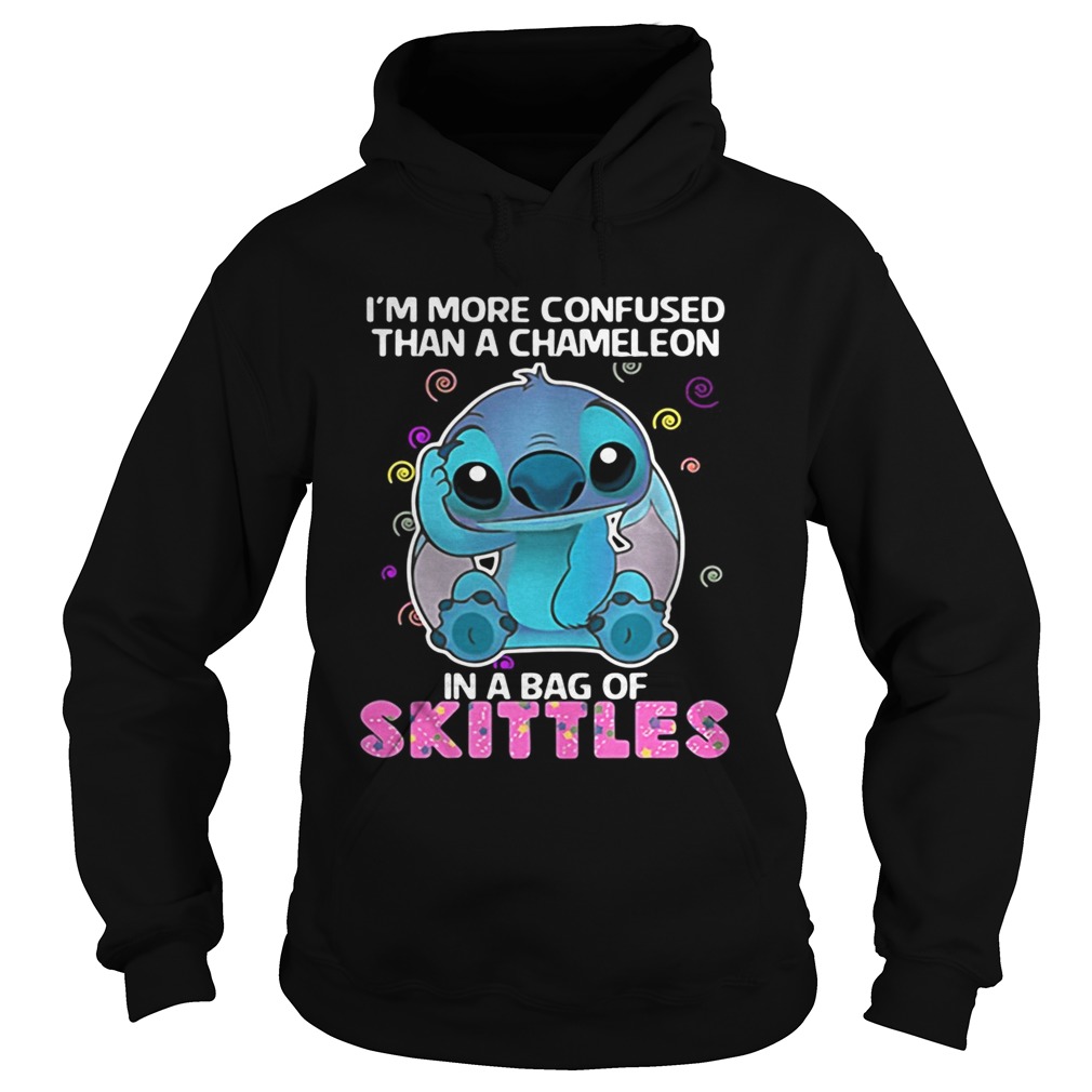 Stitch Im more confused than a chameleon in a bag of skittles Hoodie