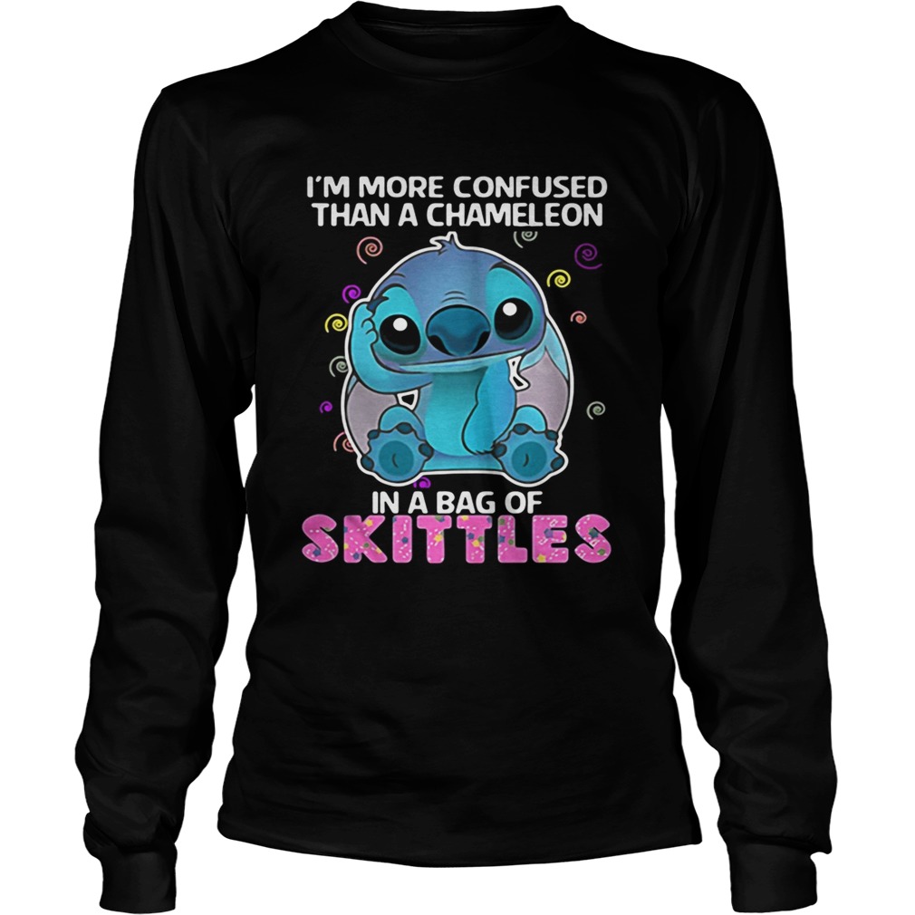 Stitch Im more confused than a chameleon in a bag of skittles LongSleeve