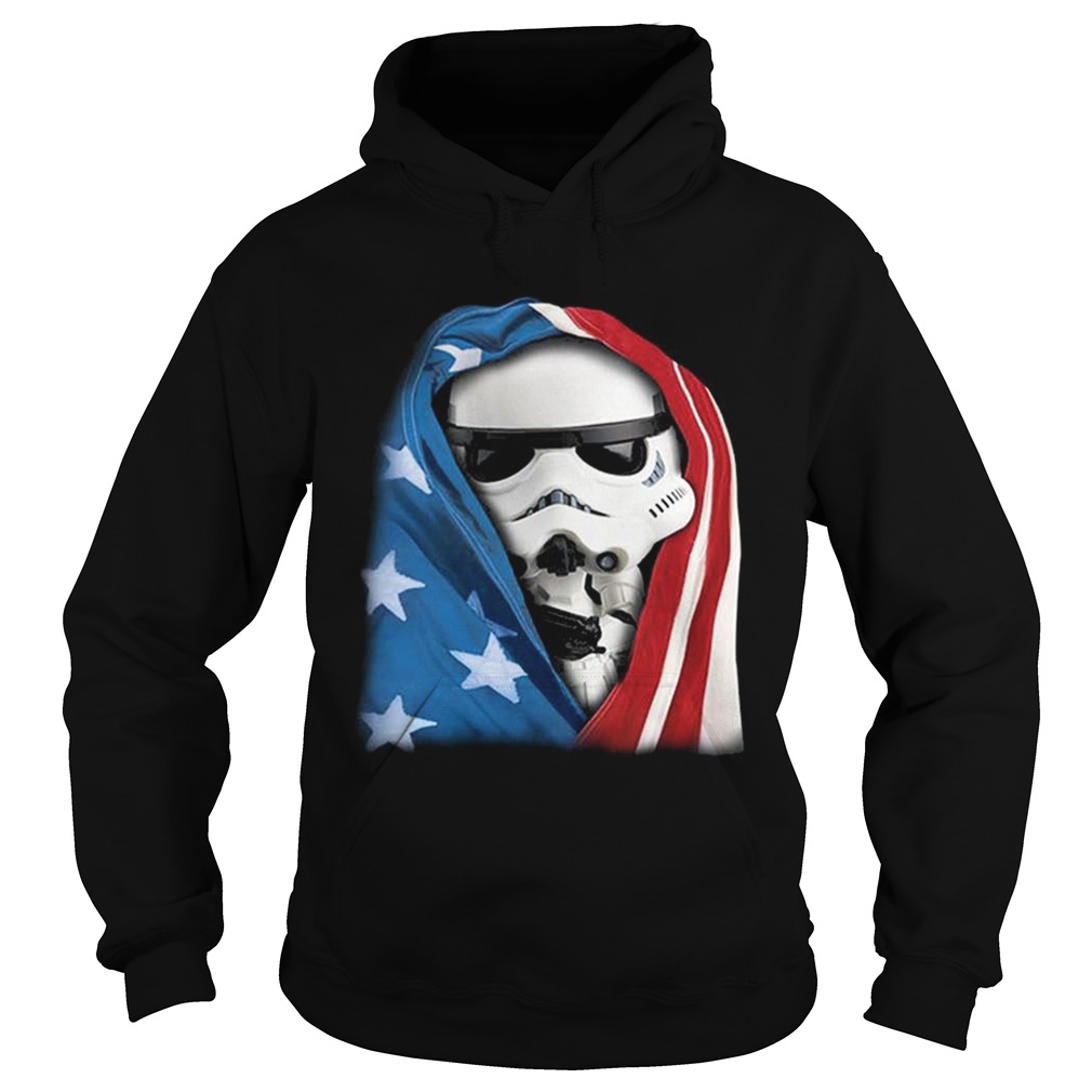 Storm Trooper Star War wearing US flag Hoodie
