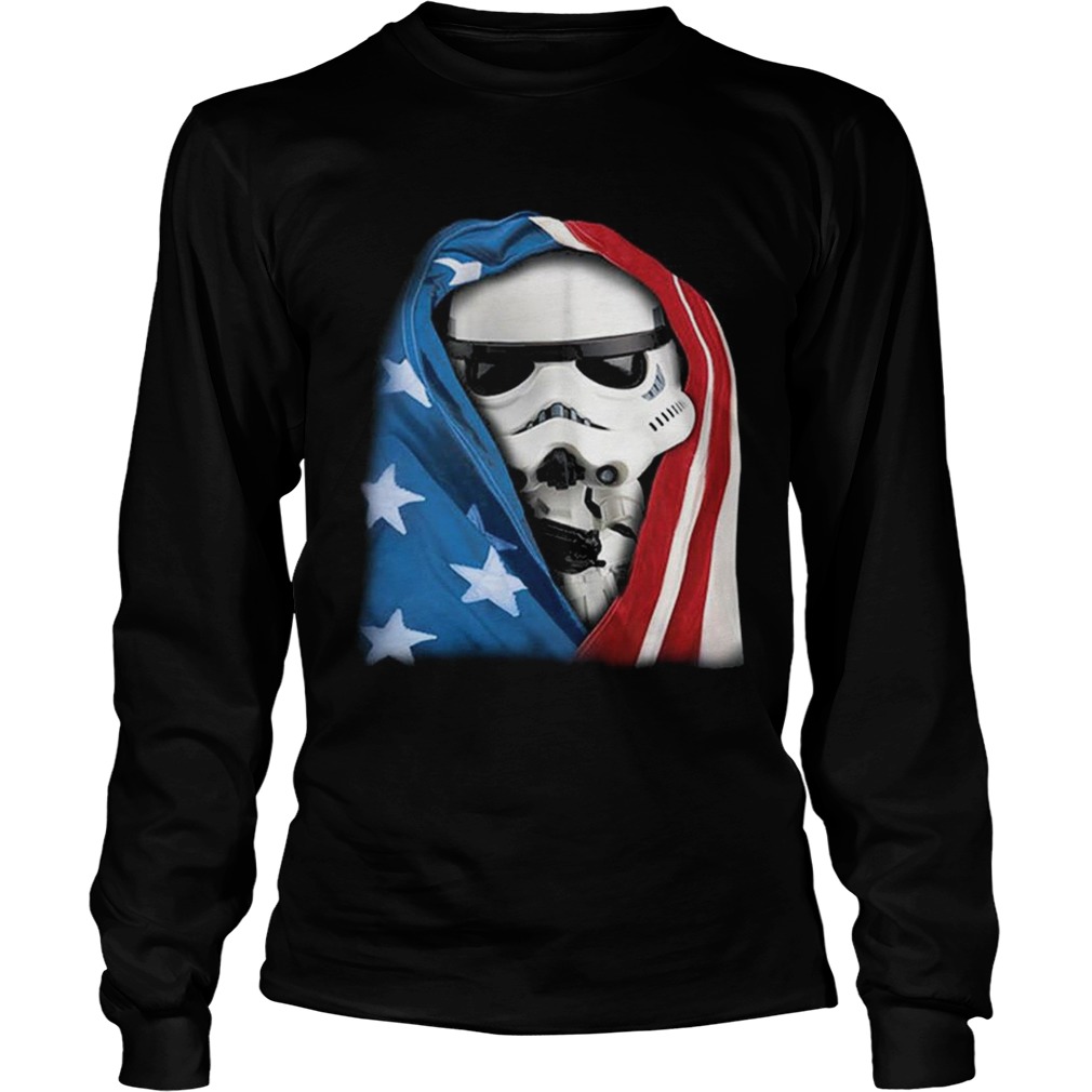 Storm Trooper Star War wearing US flag LongSleeve