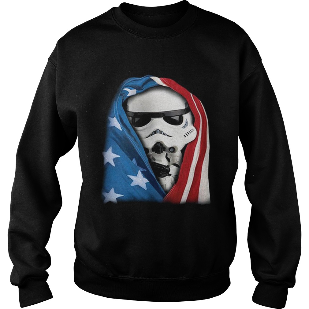 Storm Trooper Star War wearing US flag Sweatshirt