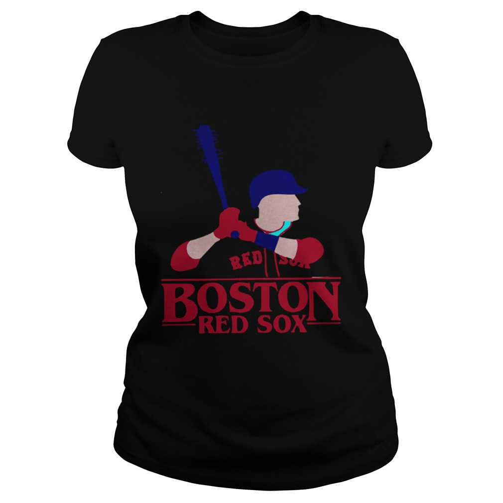 Stranger Things Night Boston Red Sox Shirt Classic Ladies