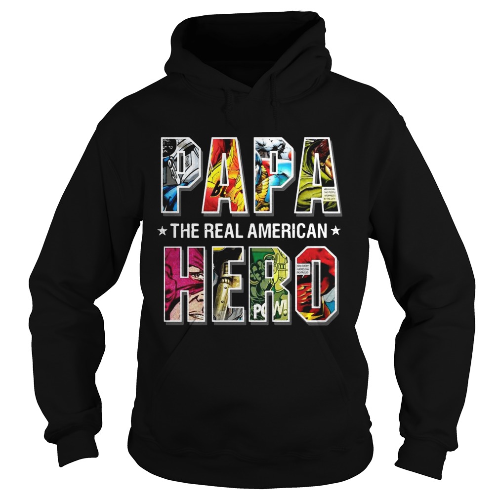 Superheroes Papa the real American Hero Hoodie