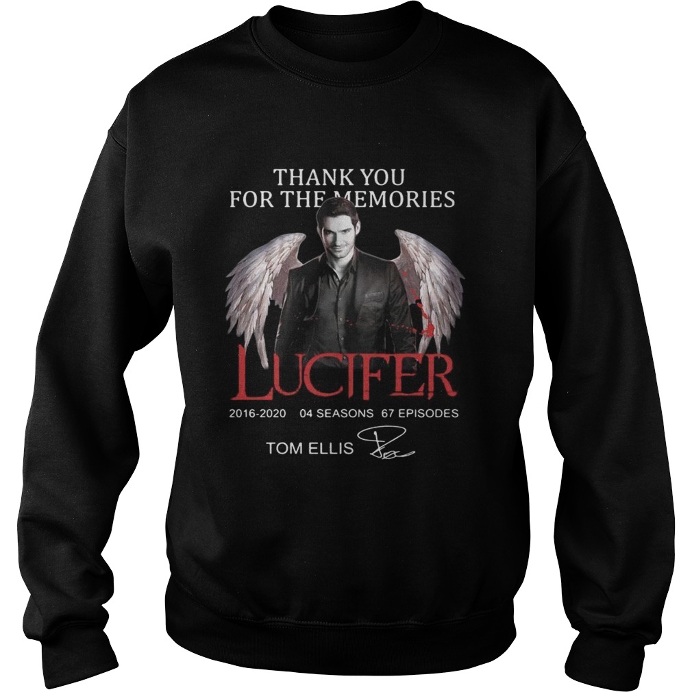 Thank you for the memories Lucifer Tom Ellis signature Sweatshirt