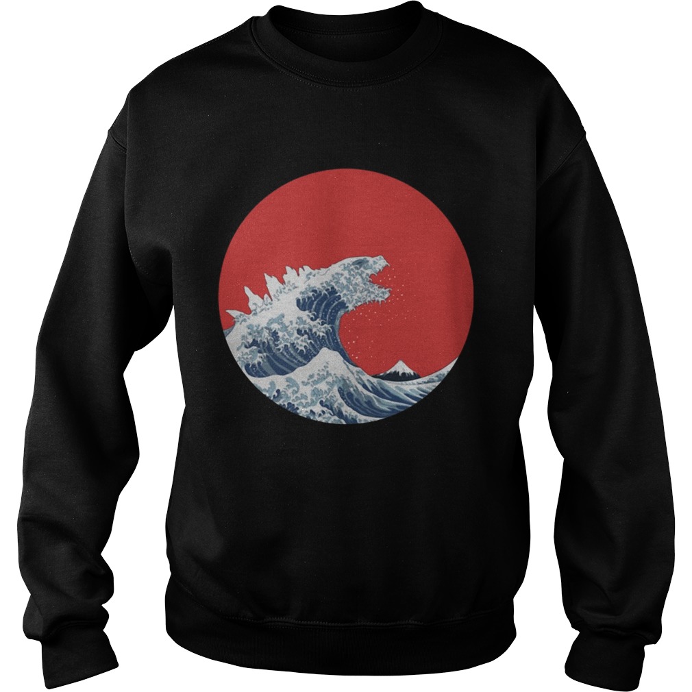 The Great Wave of Kanagawa Godzilla Sweatshirt