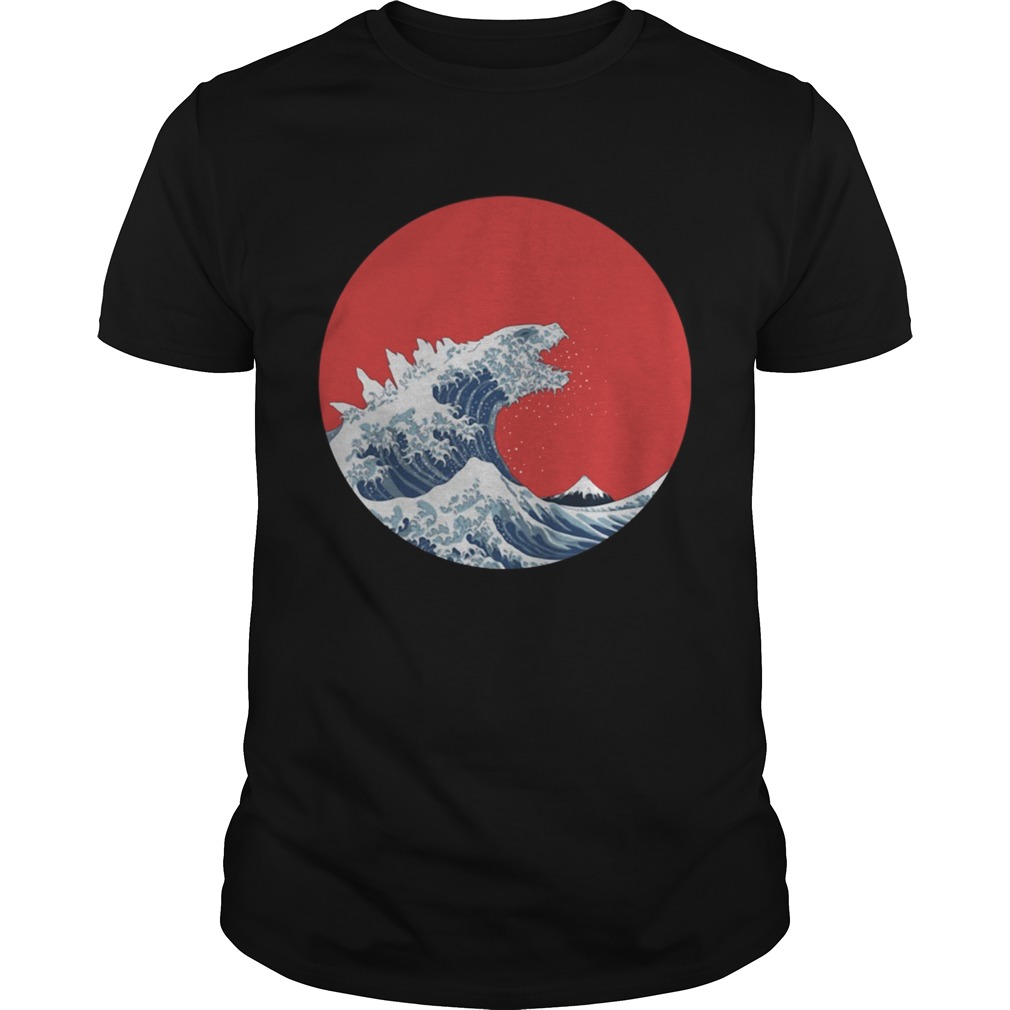 The Great Wave of Kanagawa Godzilla shirt