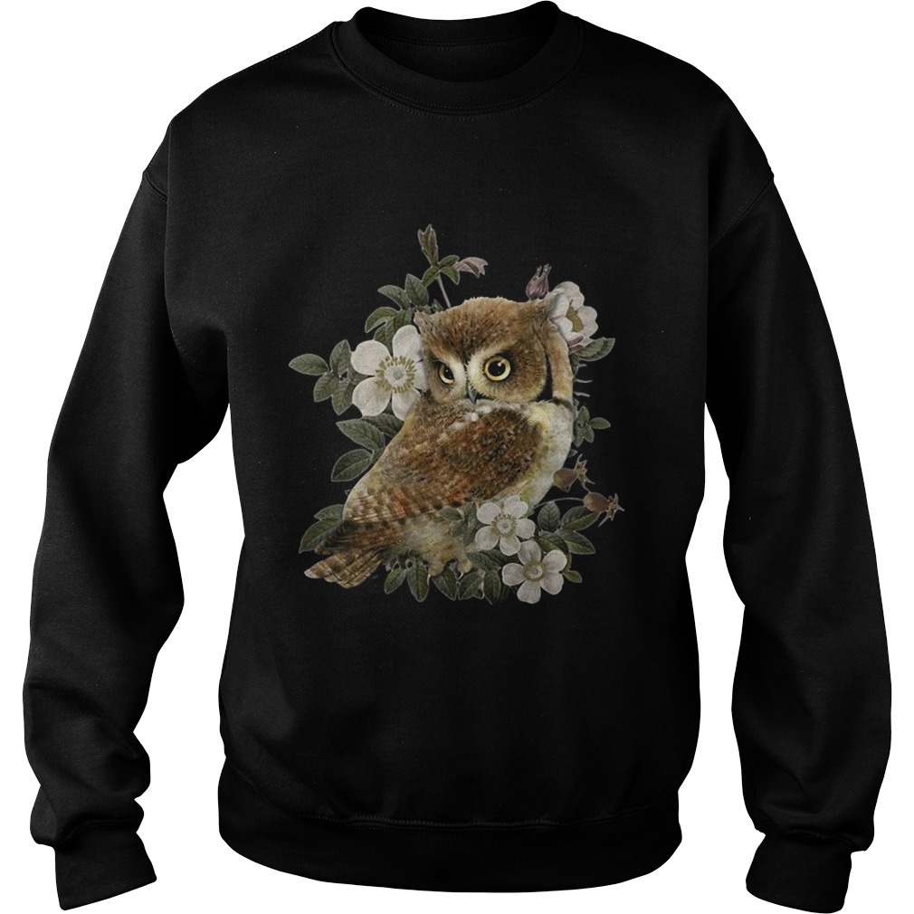 The Owl with flower Sweatshirt