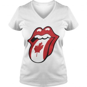 The Rolling Stones Canadian Flag Ladies Vneck
