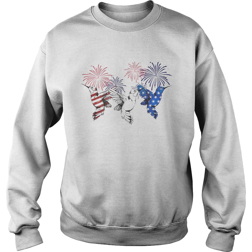Three Hummingbird American flag Sweatshirt