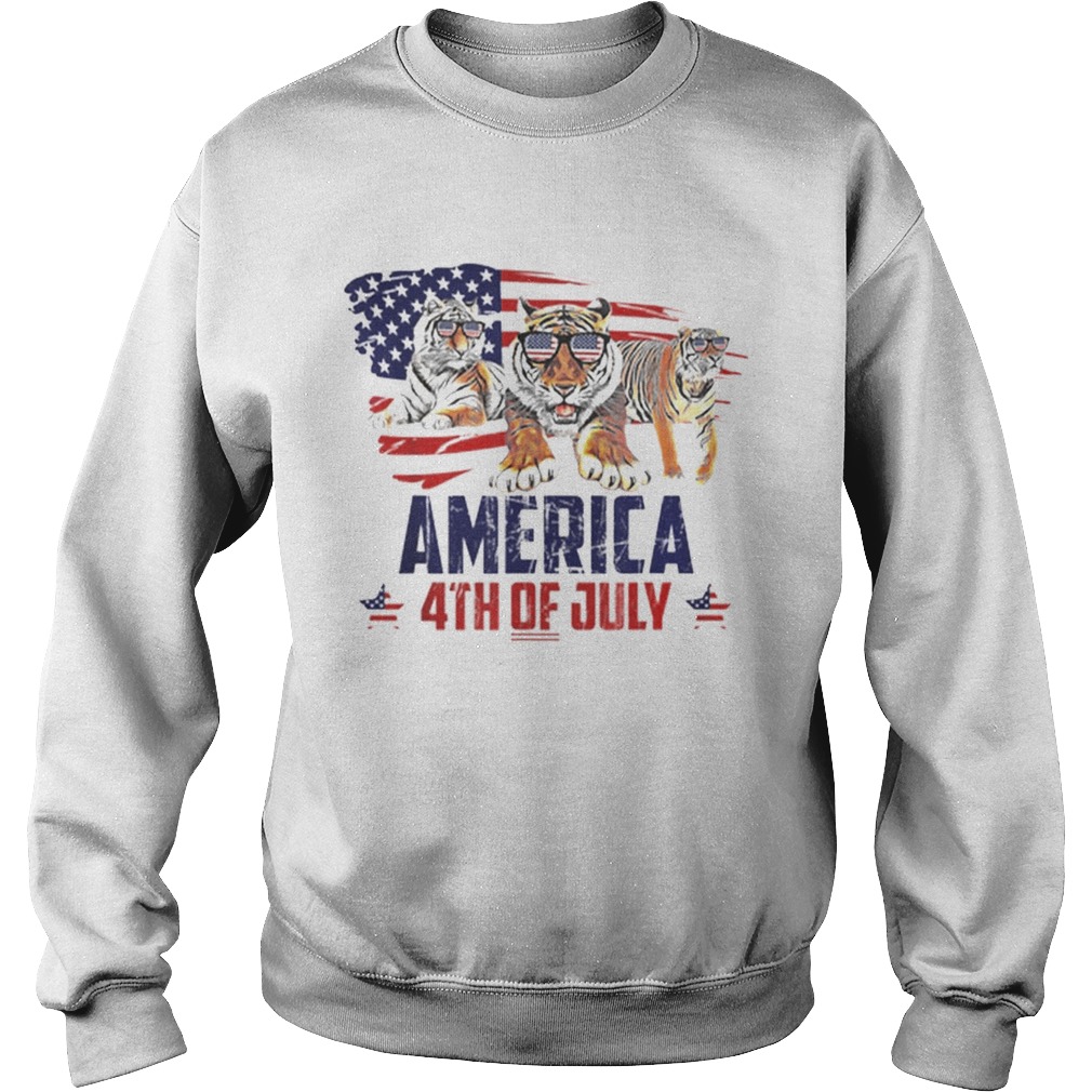Tiger Patriotic American America 4th Of July Sweatshirt