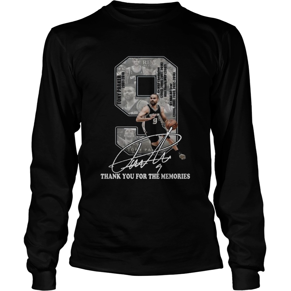 Tony Parker 2001 2018 thank you for the memories signature LongSleeve