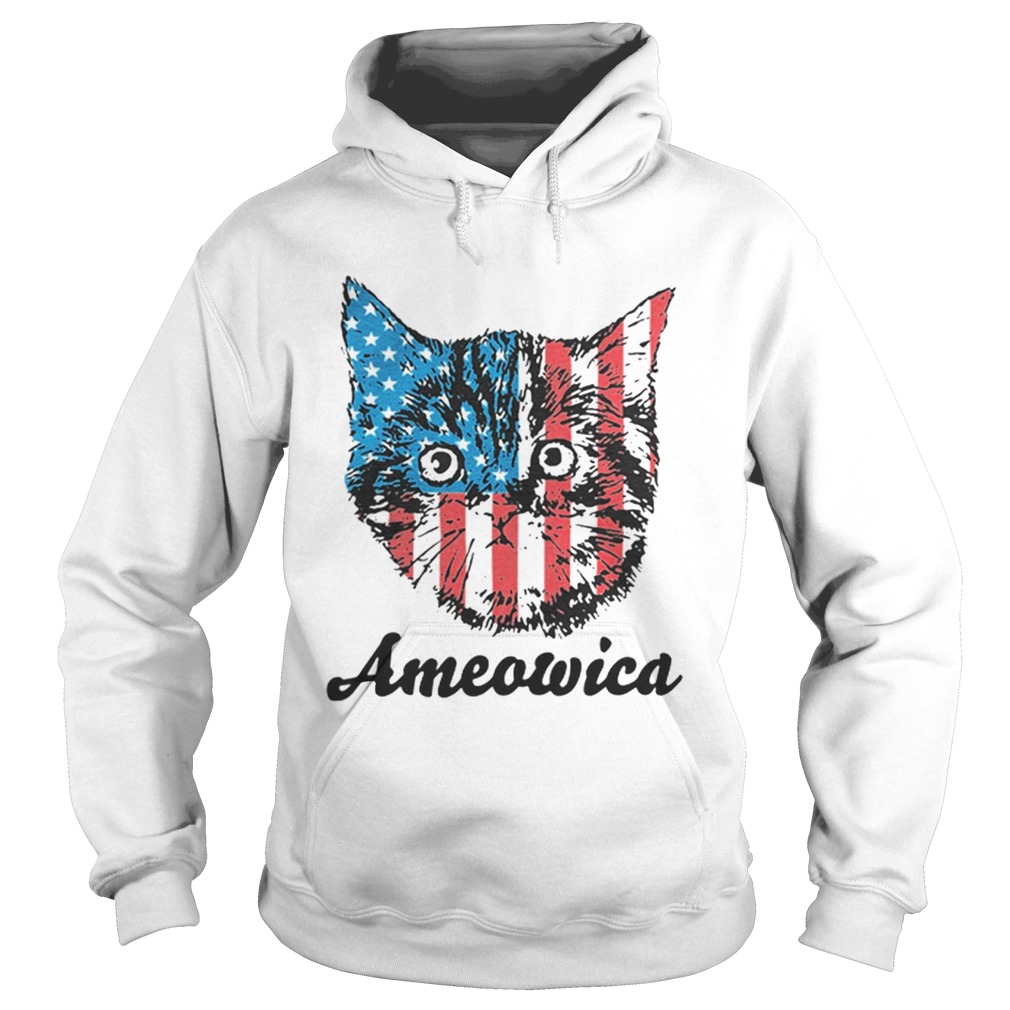 Top Ameowica Cat 4th of July Independence Day American flag Hoodie