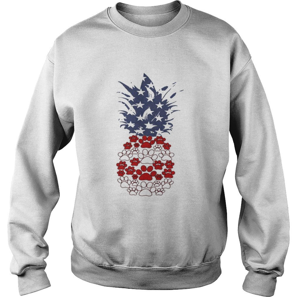 Top Paw dog pineapple American flag Sweatshirt