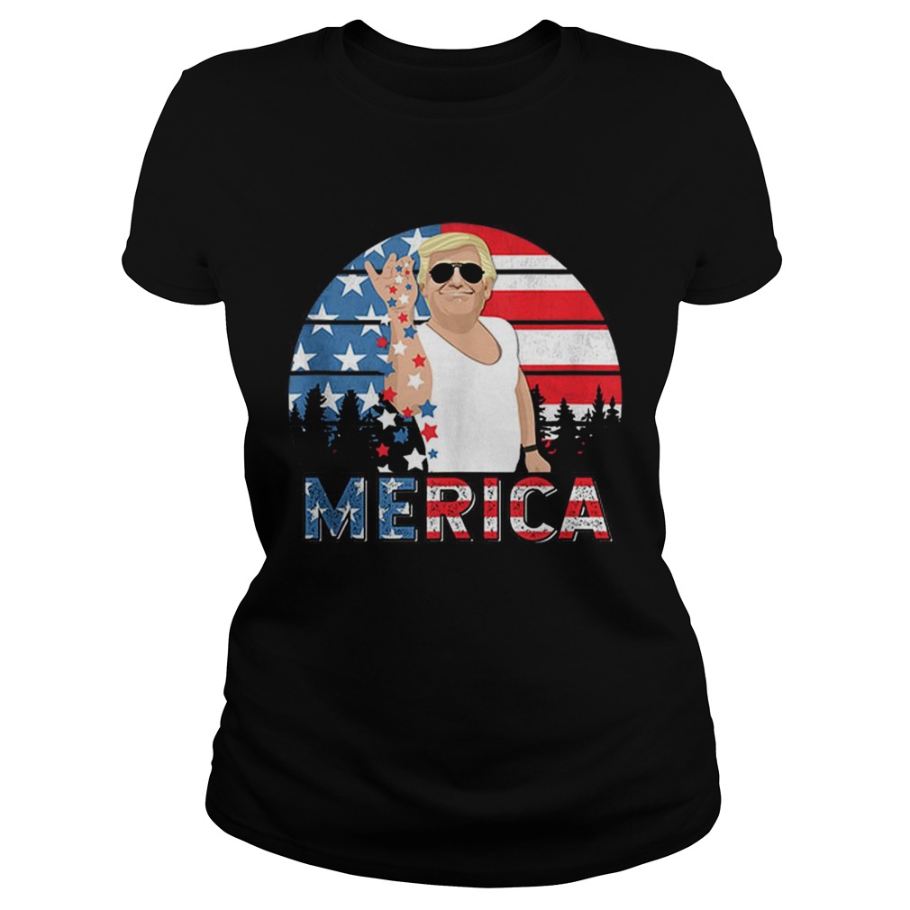 Trump Bae Salt Merica Vintage American Flag Classic Ladies