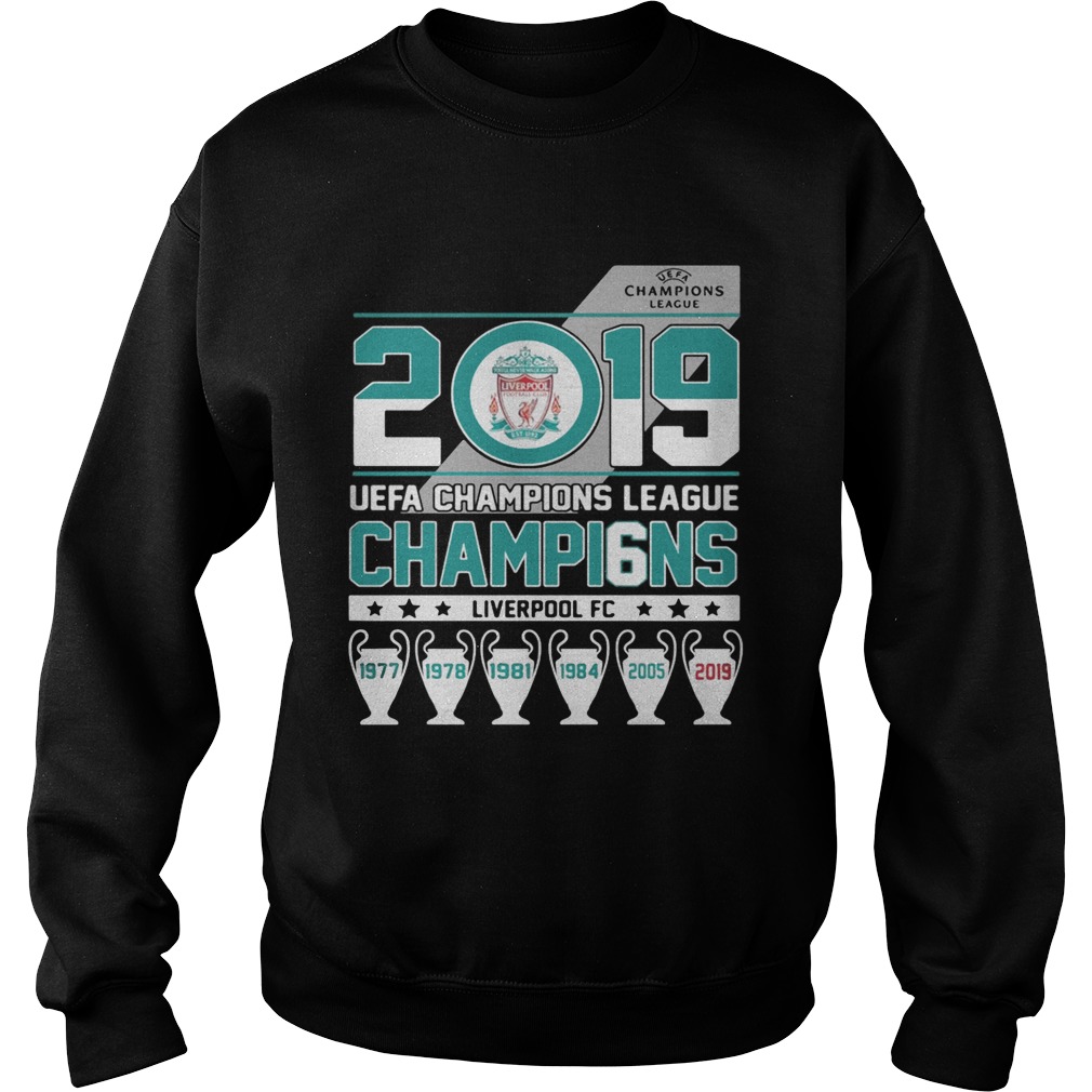 UEFA Champions League 2019 Champio6ns Liverpool FC Sweatshirt