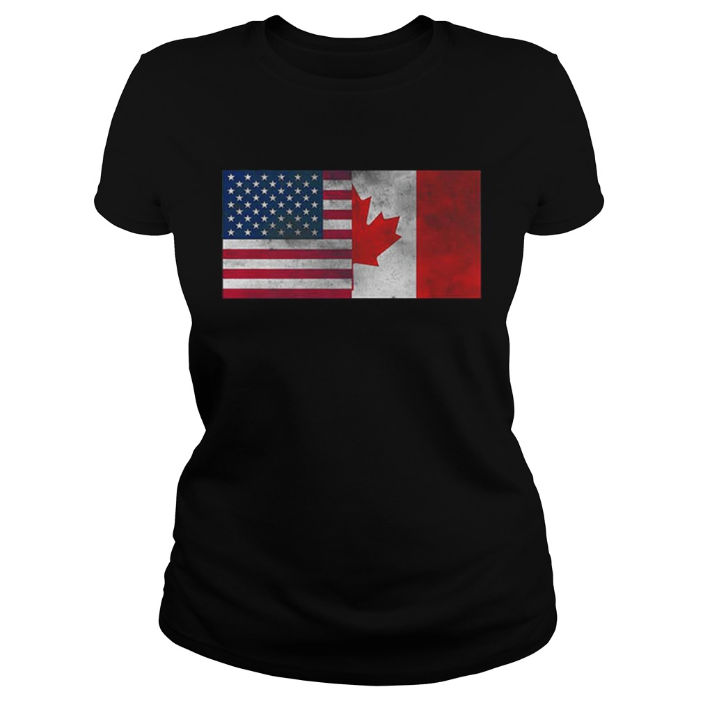 United States Of American And Canada Flag Fourth Classic Ladies
