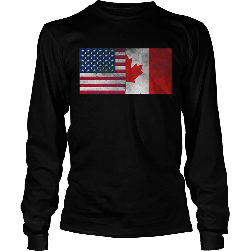 United States Of American And Canada Flag Fourth LongSleeve